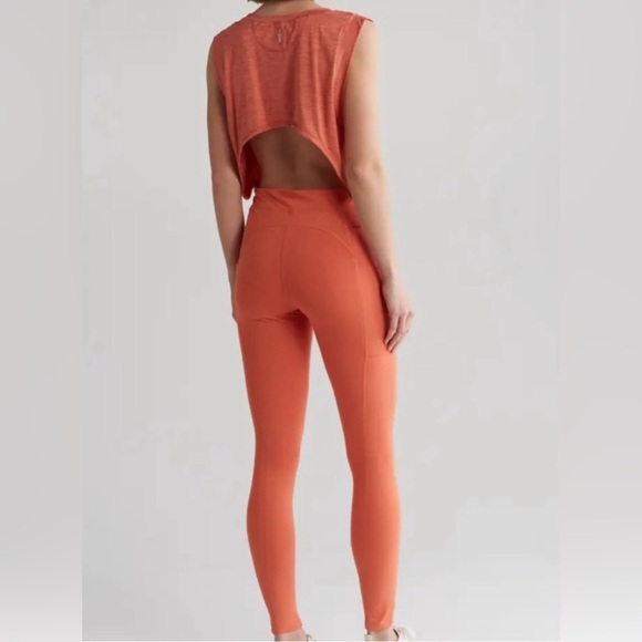 FP Movement Free People Off To The Races Jumpsuit Onesie Orange Small - Picture 2 of 7